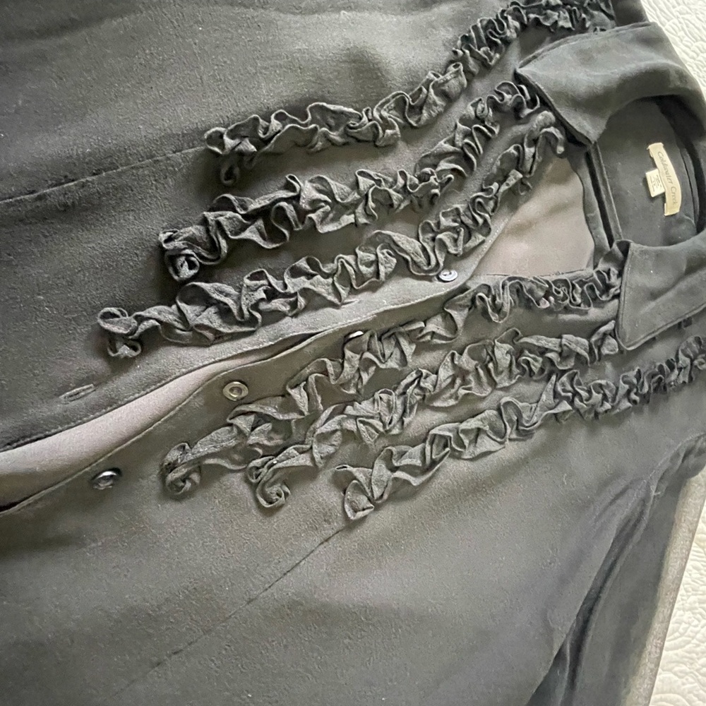 Coldwater Creek Black Embellished Buttoned Blouse - Picture 3 of 3